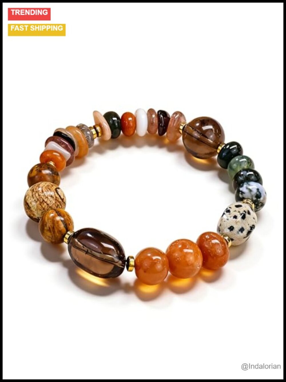 Boho Beaded Bracelets for Women Handmade Stretchy Gemstone Bead Bracelet Summer